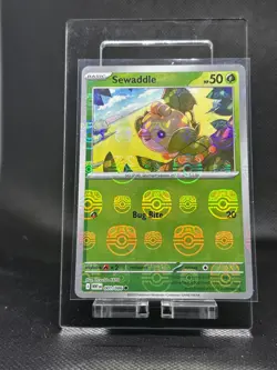 Pokemon Cards - Sewaddle (Master Ball Reverse Holo) C 001/086 SV11W White Flare - Image 1