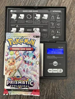 (HEAVY)🔥 22.48g Pokemon TCG Cards Prismatic Evolutions Booster Pack Sealed ✅ - Image 1