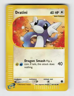Dratini 107/165 Reverse Holo Common Expedition Base Set Pokemon 2002 HP - Image 1