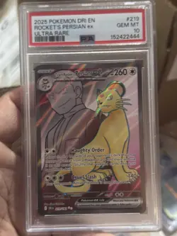 2025 Destined Rivals Rocket's Persian ex #219 Holo Full Art PSA 10 - Image 1