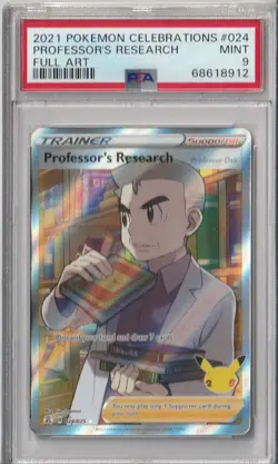 2021 Pokemon Celebrations Professor's Research Full Art #24 - PSA 9 MINT! Oak - Image 1