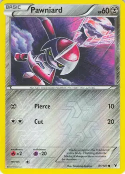 Pawniard 81/101 Common Noble Victories Pokemon Reverse Holo Lightly Played - Image 1