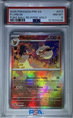 2025 Pokemon Scarlet & Violet Prismatic Evolutions Flareon Poke Ball 013/131 - Image 4
