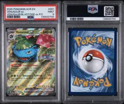 2025 Pokemon Stellar Crown (Stamped) Venusaur ex 001/142 Double Rare PSA 9 Mint - Image 3