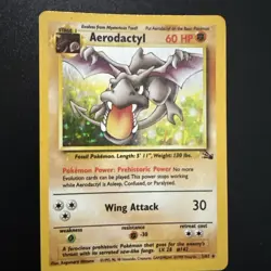 Pokemon TCG Aerodactyl Fossil Holo Rare Card 1/62 Unlimited - Image 1