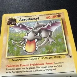 Pokemon TCG Aerodactyl Fossil Holo Rare Card 1/62 Unlimited - Image 3