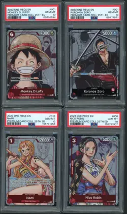 2023 One Piece Bandai 25th Edition Anniversary Set English Set PSA 10 Lot - Image 2