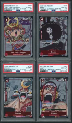 2023 One Piece Bandai 25th Edition Anniversary Set English Set PSA 10 Lot - Image 3