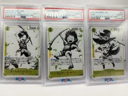 One Piece Ace Sabo Luffy ST13 Parallel Black and white Ver. Japanese PSA10 SET - Image 1
