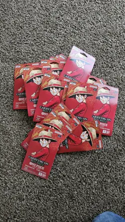LOT OF 18 Sleeved OP-13 Booster Packs Carrying On His Will One Piece - Image 1