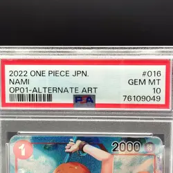 Nami Romance Dawn OP01-016 PSA 10 Alt Art 2022 Japanese One Piece Card Game - Image 2