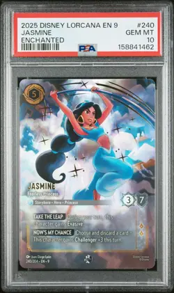 2025 DISNEY LORCANA EN 9-FABLED ENCHANTED JASMINE - FEARLESS PRINCESS PSA 10 - Image 1