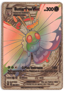 BUTTERFREE VMAX 190/189 Rainbow Gold Foil - Art Card NM - Image 2