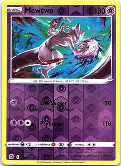 Mewtwo Brilliant Stars 056/172 Rare Pokemon Reverse Holo Near Mint Pokemon Card - Image 1