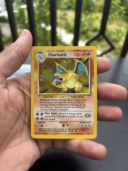 Pokemon Charizard 4/102 Base Set Holo Rare HP English Trading Card 1999 - Image 1
