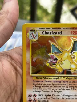 Pokemon Charizard 4/102 Base Set Holo Rare HP English Trading Card 1999 - Image 3