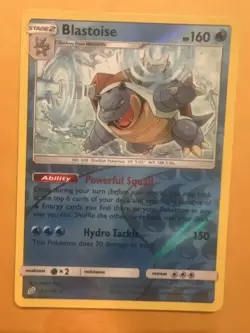 Pokemon Card Blastoise REVERSE HOLO RARE 25/181 SM Team Up 2019 NM - Image 1