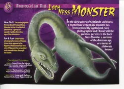Weird N’ Wild Creatures Monsters of the Mind Card 8 # Loch Ness Monster # LC7 - Image 1