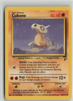 Cubone 70/130 Common Base Set 2 Pokemon Near Mint - Image 1