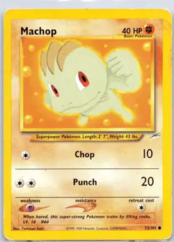Machop 73/105 Common Neo Destiny Pokemon Unlimited Lightly Played - Image 1