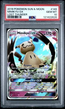PSA 10 Mimikyu Gx 149/214 Lost Thunder Pokemon - Image 1