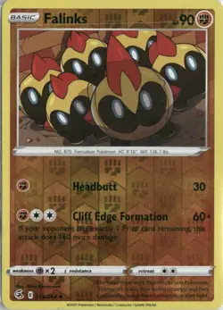 Falinks 154/264 Uncommon Fusion Strike Pokemon Reverse Holo Near Mint - Image 1