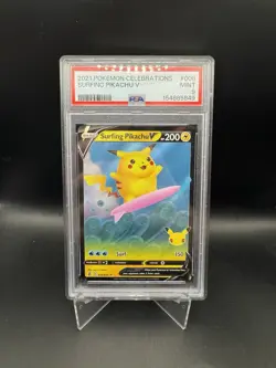 Pokemon Surfing Pikachu V 008/025 Celebrations PSA 9 - Image 1