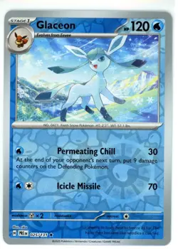 Pokemon TCG Glaceon 025/131 Sv: Prismatic Evolutions Reverse Holo - Image 1