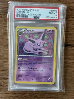 2013 POKEMON BLACK & WHITE PROMO SYLVEON COLLECTION #BW92 ESPEON-HOLO PSA 8 - Image 1