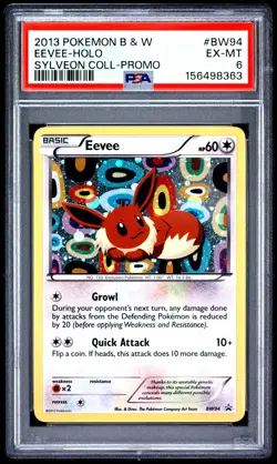 EEVEE HOLO BW94 SYLVEON COLLECTION PROMO POKEMON PSA 6 - Image 1