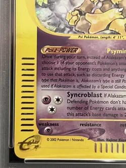 2002 Expedition Alakazam Holo Foil 1/165 WOTC E-Reader Series Pokemon PSA 3 - Image 3