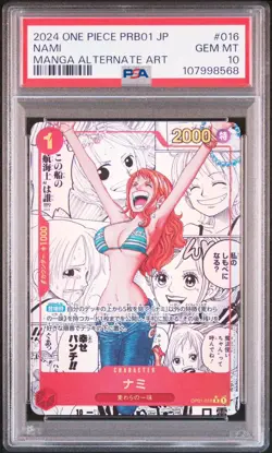 Nami One Piece PRB01 The Best OP01-016 Holo Manga Alt Art Parallel PSA 10 JP - Image 1