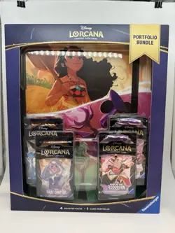 Disney Lorcana First Chapter Rise of Floodborn Portfolio Bundle 4 Packs Sealed - Image 1
