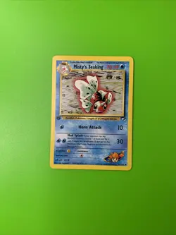 Misty’s Seaking 55/132 1st Edition Gym Heroes Pokemon Card LP+ - Image 1