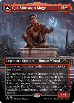 Ral, Monsoon Mage // Ral, Leyline Prodigy (Borderless) [Modern Horizons 3] Foil - Image 1