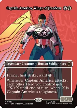 Captain America, Wings of Freedom (Borderless) MSH MTG NM #353 - Image 1