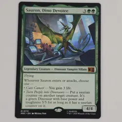 MTG Sauron, Dino Devotee - 0731 Commander: Marvel Super Heroes Mythic Rare NM/M - Image 1
