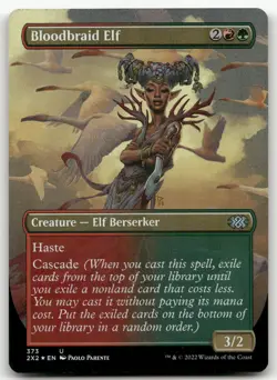 Bloodbraid Elf (Borderless) #373 (Foil) (NM) Double Masters 2022 2X2 Magic MTG - Image 1