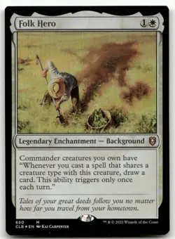 Folk Hero #650 (Foil) (NM) Baldur's Gate CLB Magic MTG - Image 1