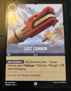 Last Cannon 202/204 Common Rise Of The Floodborn Disney Lorcana TCG - Image 1