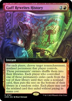Guff Rewrites History Foil Extended Art Commander Masters NM MTG - Image 1