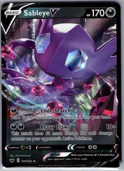 Sableye V 120/202 SWSH01: Sword & Shield Base Set - Pokemon Card - NM - Image 1