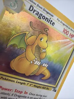 1999 Pokemon Fossil Set Dragonite 4/62 Holo Rare WOTC Vintage LP Card - Image 5
