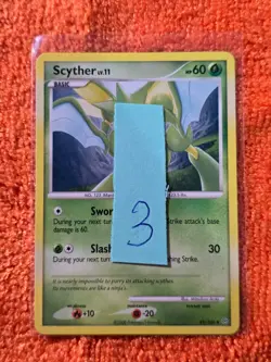 2008 Pokemon Diamond and Pearl Stormfront #49 Scyther, U, NF/H, cd3 - Image 3