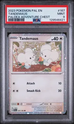 Tandemaus Paldea Adventure Chest Pokemon Pal En-Paldea Evolved 167 NM PSA 9 - Image 1