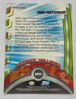 Pokemon Topps Ash Ketchum HV1 TV Animation Edition Blue Logo Card DMG Read - Image 2