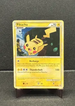 Pokemon TCG Pikachu HGSS03 Black Star Promos Holo Card LP/MP - Image 1