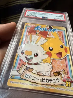 Pokemon Pikachu Scorbunny No37 Sticker Card MARUMIYA, PSA 10 POP 1! - Image 3