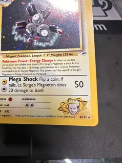 Lt. Surge's Magneton #8/132 HOLO Pokemon Gym Heroes LP+ - Image 3
