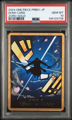ONE PIECE Premium Booster The Best DON!! Card Zoro Gold PSA 10 PRB-01 - Image 1